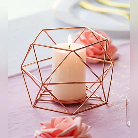 NWOT Metal Candle Holder in Rose Gold - Picture 7 of 12